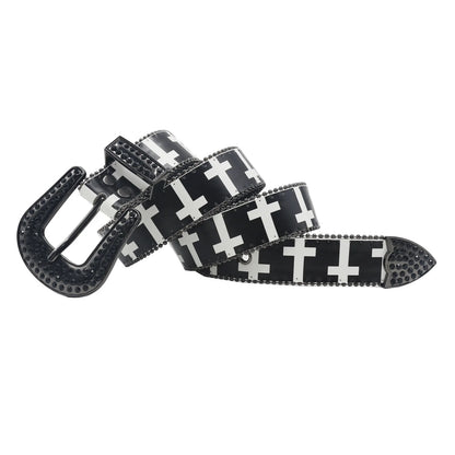 Toxicpop Cross rhinestone style belt
