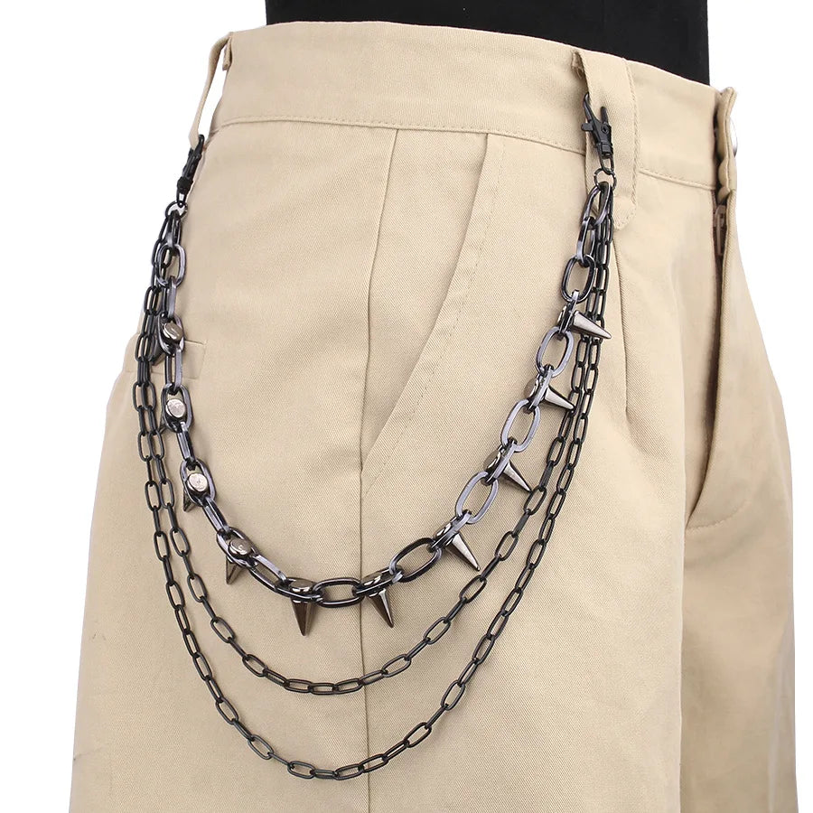 Toxicpop Spiked 3 layer jean chain