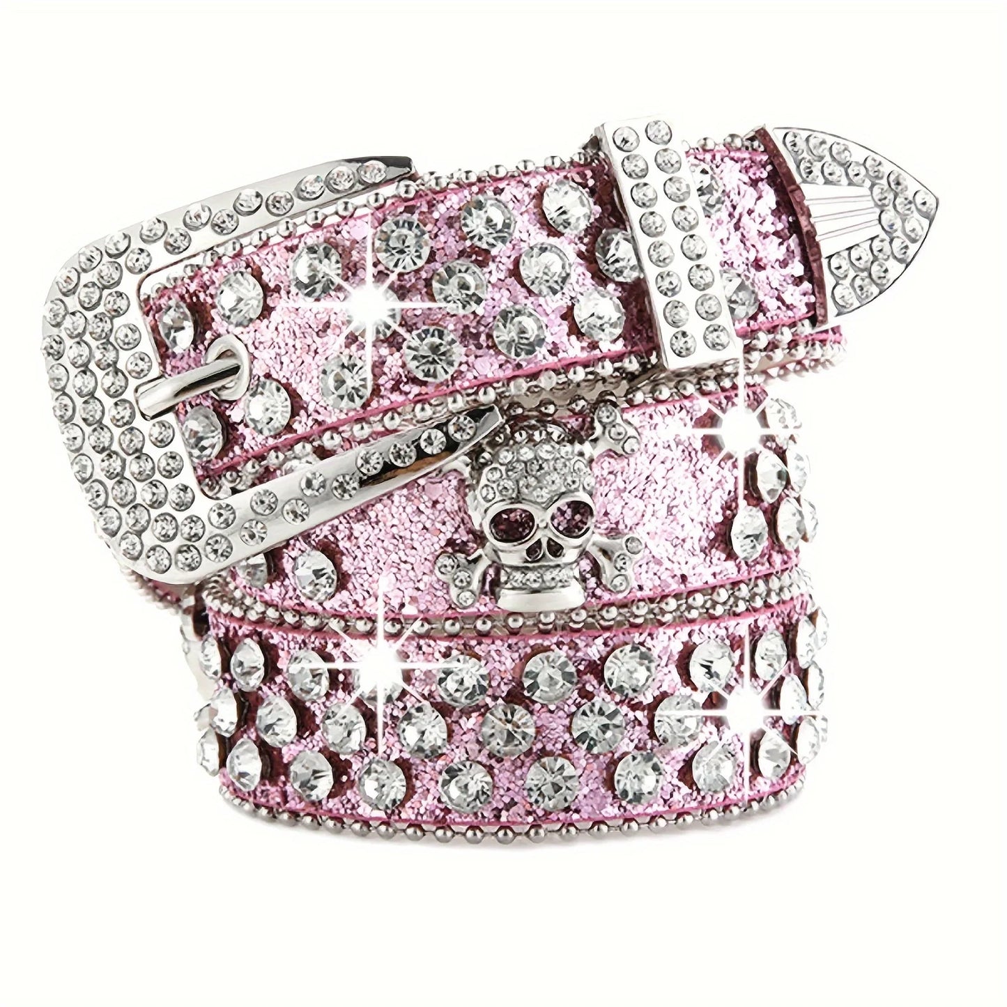 Toxicpop rhinestone skull belt