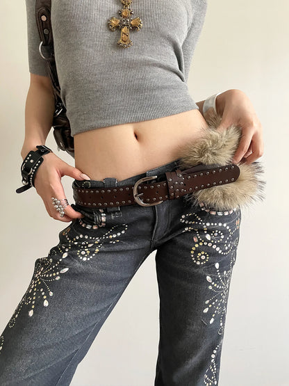 Toxicpop Studded Fur Belt